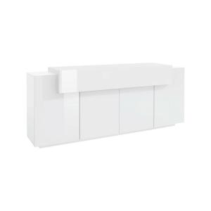 Buffet effet bois blanc brillant 220x45h86 cm