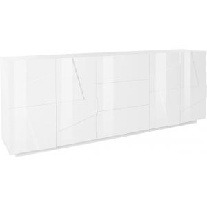 Buffet effet bois blanc brillant 224x44 cm