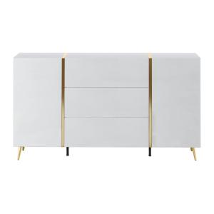 Buffet effet bois blanc, doré