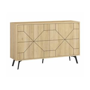 Buffet effet bois chêne 123x35h62 cm