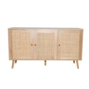 Buffet effet bois effet cannage 3 portes 120 cm