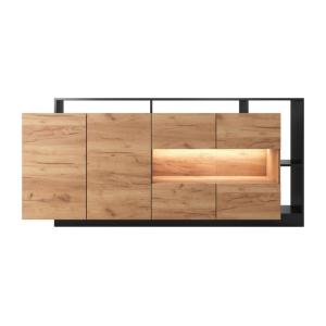 Buffet effet bois gris anthracite
