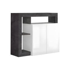 Buffet effet bois gris, blanc