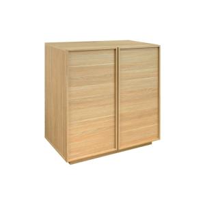Buffet effet bois naturel 2 portes 80 cm 4 compartiments