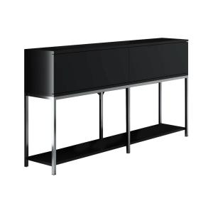 Buffet effet bois noir argent 150x30  cm