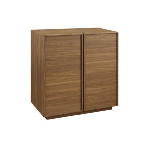 Buffet effet bois noyer 2 portes 80 cm 4 compartiments