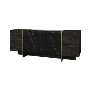 Buffet effet bois or noir 180x47 h76 cm