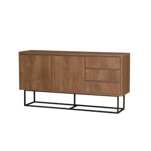 Buffet en bois 2 portes et 3 tiroirs 140 cm