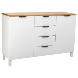 Buffet en bois à 4 tiroirs et 2 portes 124x40x80h cm