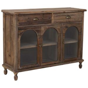 Buffet en bois avec 2 tiroirs et 3 portes 120x38x90h cm