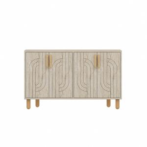 Buffet en bois beige 120 x 30 x 74 cm