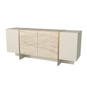 Buffet en bois beige 180 x 46 x 75 cm