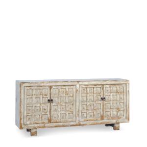 Buffet en bois beige blanchi L 206 cm