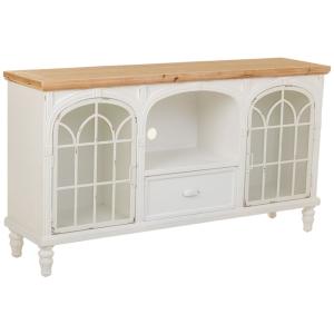 Buffet en bois blanc avec 2 portes et 1 tiroir 150x36x80 cm…