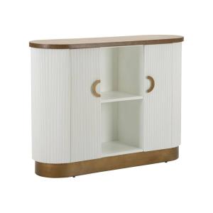 Buffet en bois blanc, marron 121x41h90 cm