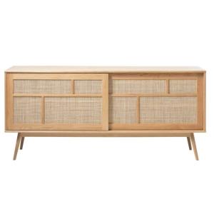 Buffet en bois clair et cannage 180cm ALBANIA naturel 180x4…
