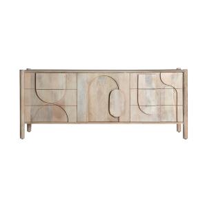 Buffet en bois de mangue beige, 180x40x74 cm