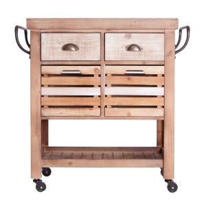 Buffet en bois et fer brun 82x40x82