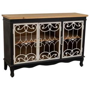 Buffet en bois et métal noir 120x36x80.5h