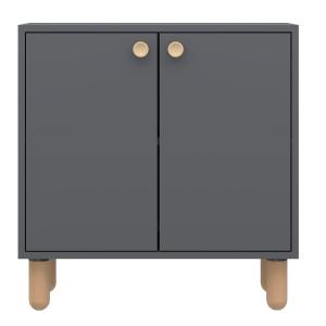 Buffet en bois gris anthracite 72 x 36 x 73 cm