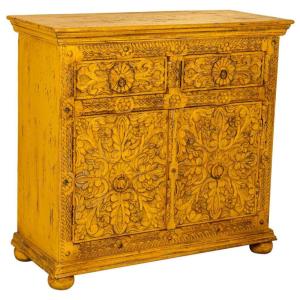 Buffet en bois jaune 90x40x90h