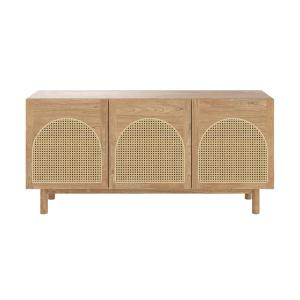 Buffet en bois massif de mindi et rotin
