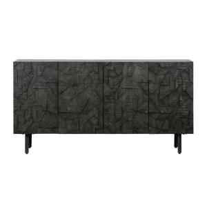 Buffet en bois massif noir sculpté L160