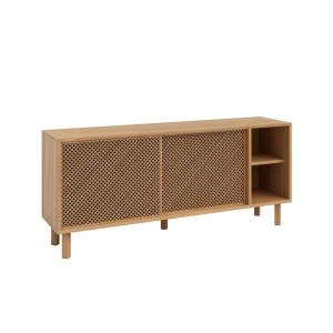 Buffet en bois massif verni couleur chêne 150 cm