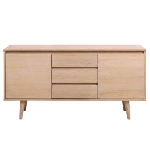 Buffet en bois naturel 150cm 2 portes et 3 tiroirs