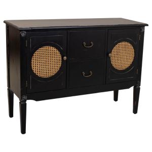 Buffet en bois noir 106x40x78h