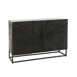 Buffet en bois noir 120x38x81 cm