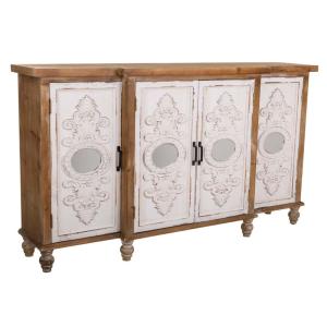 Buffet en bois sculpté marron 154x35x87h