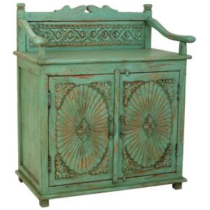 Buffet en bois vert 70x42x85h