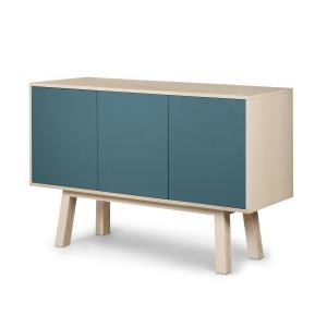 Buffet en frêne 3 portes 140 cm, hauteur 94 cm