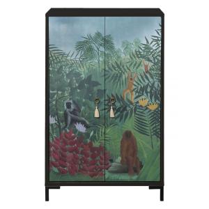 Buffet en MDF 2 portes décoratives motif Vert jungle profon…