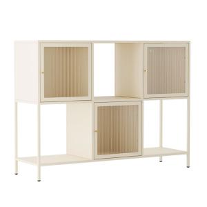 Buffet en métal 3 portes 120 cm écru