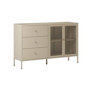Buffet en metal beige sable 140 cm