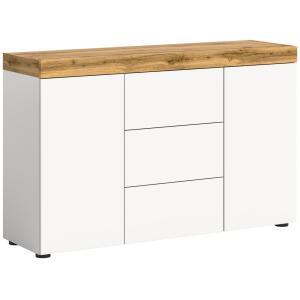 Buffet en panneau de particules, 125x80x37 cm, blanc