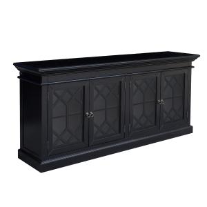 Buffet en pin 4 portes noir