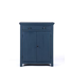 Buffet en pin bleu 2 portes 1 tiroir