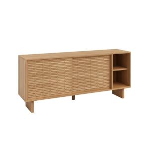 Buffet en pin massif verni en couleur chêne - 1 étagères  -…