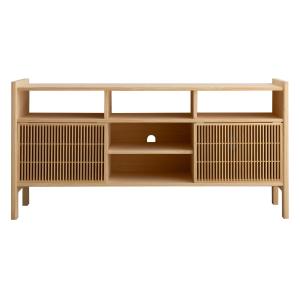 Buffet en pin naturel pour vinyles 151,2 cm Non verni