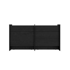 Buffet en stratifié chêne avec portes et tiroirs, noir