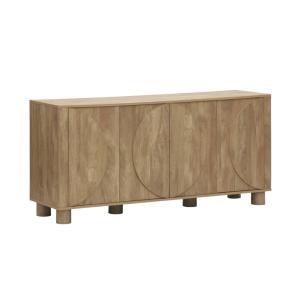 Buffet exotique effet bois de manguier 4 portes 155cm