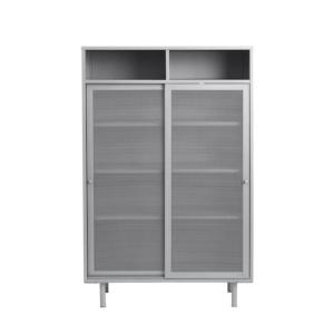 Buffet haut 140cm grillagé en métal PEEX métal gris 90x40x1…