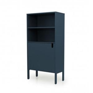 Buffet haut 152cm avec niches et placard bleu