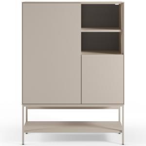 Buffet haut 2 portes 2 niches beige 90 cm