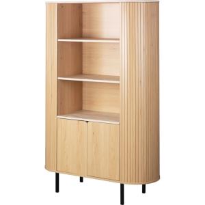 Buffet haut 2 portes 3 niches effet Chêne et Travertin 100…