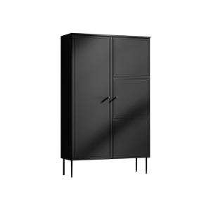 Buffet haut 2 portes 6 étagères 100 noir