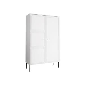 Buffet haut 2 portes 6 étagères L100cm blanc